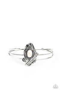 Paparazzi Sahara Solstice - White Stone - Layered Cuff Bracelet - $5 Jewelry with Ashley Swint