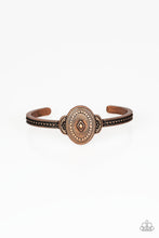 Load image into Gallery viewer, Paparazzi Savannah Sunset - Copper - Ornate Tribal Textures - Cuff Bracelet - $5 Jewelry with Ashley Swint