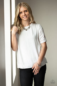 Paparazzi SEA In A New Light - Silver Pearly Beads - Thick Silver Chain Bracelet - $5 Jewelry with Ashley Swint