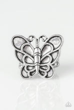 Load image into Gallery viewer, PRE-ORDER - Paparazzi Sky High Butterfly - Silver - Ring - $5 Jewelry with Ashley Swint