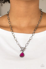 Load image into Gallery viewer, Paparazzi So Sorority - Pink - Teardrop Gem - Toggle Closure Necklace &amp; Earrings - $5 Jewelry with Ashley Swint