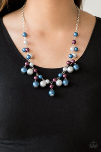 Paparazzi Soon To Be Mrs. - Multi - Blue, Purple and Silver Pearls - Necklace & Earrings - $5 Jewelry with Ashley Swint