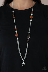 PRE-ORDER - Paparazzi Spectacularly Speckled - Brown - Lanyard Necklace & Earrings - $5 Jewelry with Ashley Swint