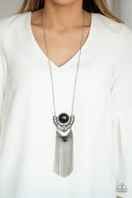 Load image into Gallery viewer, Paparazzi Spirit Trek - Black Stone - Silver Plates - Necklace &amp; Earrings - $5 Jewelry With Ashley Swint