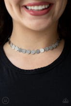 Load image into Gallery viewer, Paparazzi Spot Check - Silver - Dainty Discs Link Around Neck - Choker Necklace &amp; Earrings - $5 Jewelry With Ashley Swint