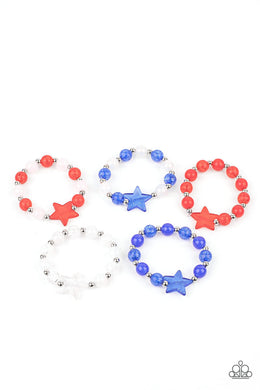 PRE-ORDER - Paparazzi Starlet Shimmer Bracelets, 10 - Patriotic Stars - $5 Jewelry with Ashley Swint