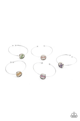 PRE-ORDER - Paparazzi Starlet Shimmer Bracelets, 10 - Silver Cuff - Pink, Yellow, Green, Purple & Multi - $5 Jewelry with Ashley Swint