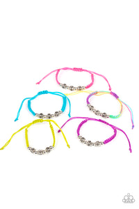 PRE-ORDER - Paparazzi Starlet Shimmer Sliding Knot Bracelets, 10 - Antiqued Flowers - Neon Shades! - $5 Jewelry with Ashley Swint