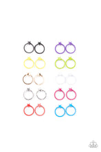 Load image into Gallery viewer, PRE-ORDER - Paparazzi Starlet Shimmer Earrings, 10 - Dainty Star Hoops in Black, Purple, Yellow, Green, Gold, White, Silver, Pink, Red &amp; Blue - $5 Jewelry with Ashley Swint