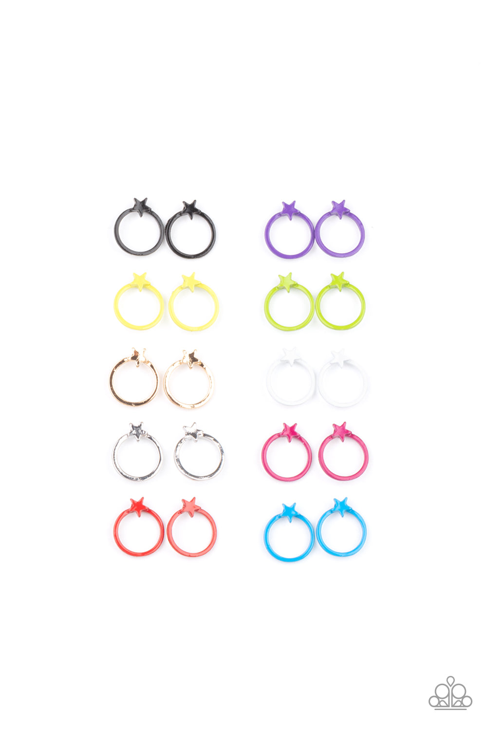 PRE-ORDER - Paparazzi Starlet Shimmer Earrings, 10 - Dainty Star Hoops in Black, Purple, Yellow, Green, Gold, White, Silver, Pink, Red & Blue - $5 Jewelry with Ashley Swint