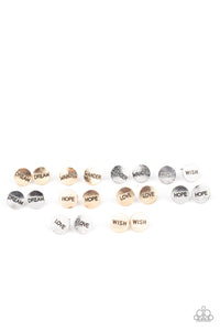 PRE-ORDER - Paparazzi Starlet Shimmer Post Earrings, 10 - ADORABLE INSPIRATIONAL WORDS! - $5 Jewelry with Ashley Swint
