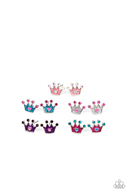 PRE-ORDER - Paparazzi Starlet Shimmer Post Earrings, 10 - ADORABLE CROWNS! - $5 Jewelry with Ashley Swint