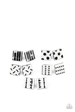 Load image into Gallery viewer, PRE-ORDER - Paparazzi Starlet Shimmer Post Earrings, 10 - Black &amp; White Square Frames - $5 Jewelry with Ashley Swint