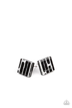 Load image into Gallery viewer, PRE-ORDER - Paparazzi Starlet Shimmer Post Earrings, 10 - Black &amp; White Square Frames - $5 Jewelry with Ashley Swint
