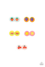 Load image into Gallery viewer, Paparazzi Starlet Shimmer Earrings - 10 - Fruity Post Frames - Strawberries, Cherries, Watermelons, Grapes &amp; Lemons - $5 Jewelry with Ashley Swint
