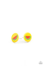 Load image into Gallery viewer, Paparazzi Starlet Shimmer Earrings - 10 - Fruity Post Frames - Strawberries, Cherries, Watermelons, Grapes &amp; Lemons - $5 Jewelry with Ashley Swint
