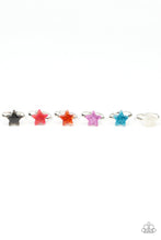 Load image into Gallery viewer, Paparazzi Starlet Shimmer Rings - 10 - Glittery Stars in Black, Pink, Red, Purple, Blue &amp; White - $5 Jewelry with Ashley Swint