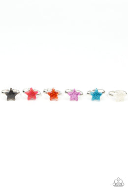 Paparazzi Starlet Shimmer Rings - 10 - Glittery Stars in Black, Pink, Red, Purple, Blue & White - $5 Jewelry with Ashley Swint