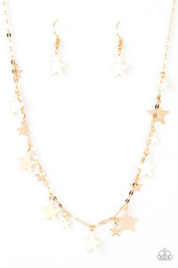 PRE-ORDER - Paparazzi Starry Shindig - Gold - Necklace & Earrings - $5 Jewelry with Ashley Swint