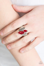 Load image into Gallery viewer, Paparazzi Stay Sassy - Red Marquise Cut Rhinestones - Silver Ring - $5 Jewelry With Ashley Swint