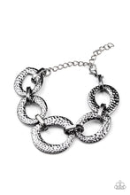 Load image into Gallery viewer, PRE-ORDER - Paparazzi STEEL The Show - Black - Bracelet - $5 Jewelry with Ashley Swint