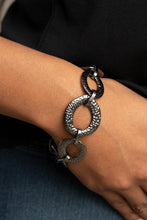 Load image into Gallery viewer, PRE-ORDER - Paparazzi STEEL The Show - Black - Bracelet - $5 Jewelry with Ashley Swint