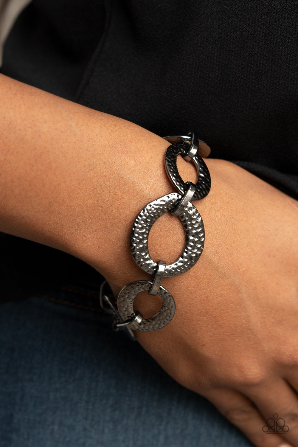 PRE-ORDER - Paparazzi STEEL The Show - Black - Bracelet - $5 Jewelry with Ashley Swint