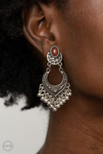 Load image into Gallery viewer, PRE-ORDER - Paparazzi Summery Gardens - Brown - Clip On Earrings - $5 Jewelry with Ashley Swint