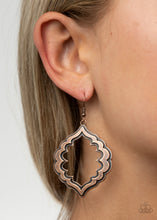 Load image into Gallery viewer, Paparazzi Taj Mahal Majesty - Copper - Brushed Antiqued Shimmer - Earrings - $5 Jewelry with Ashley Swint