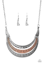 Load image into Gallery viewer, Paparazzi Take All You Can GATHERER - Multi - Silver and Copper Hal-Moon Plates - Necklace &amp; Earrings - $5 Jewelry With Ashley Swint