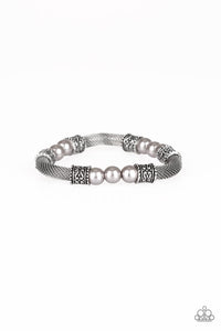 Paparazzi Talk Some SENSEI - Silver - Stretchy Band Bracelet - $5 Jewelry with Ashley Swint