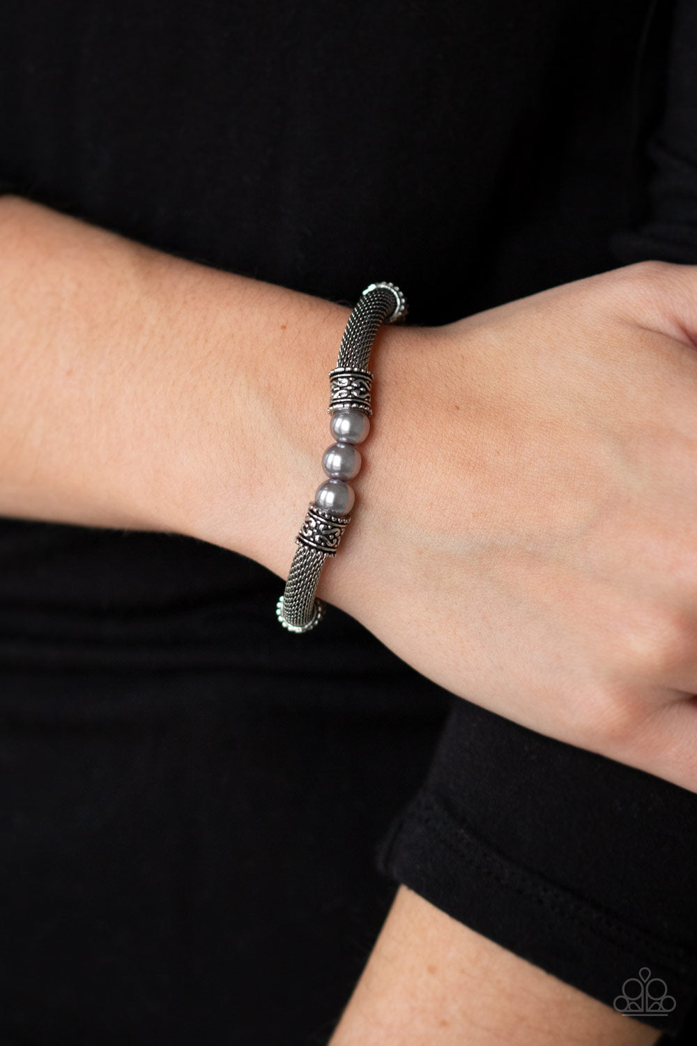 Paparazzi Talk Some SENSEI - Silver - Stretchy Band Bracelet - $5 Jewelry with Ashley Swint