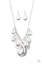 Load image into Gallery viewer, Paparazzi Teardrop Tempest - Silver - Hammered Textured Teardrops - Necklace &amp; Earrings - $5 Jewelry with Ashley Swint