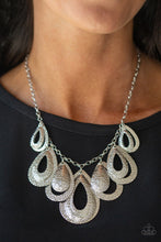 Load image into Gallery viewer, Paparazzi Teardrop Tempest - Silver - Hammered Textured Teardrops - Necklace &amp; Earrings - $5 Jewelry with Ashley Swint