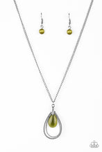 Load image into Gallery viewer, Paparazzi Teardrop Tranquility - Green Moonstone - Silver Chain Necklace and matching Earrings - $5 Jewelry With Ashley Swint