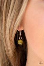 Load image into Gallery viewer, Paparazzi Teardrop Tranquility - Green Moonstone - Silver Chain Necklace and matching Earrings - $5 Jewelry With Ashley Swint