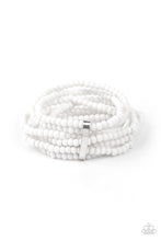 Load image into Gallery viewer, Paparazzi Thank Me LAYER - White - Silver Fittings - Layers of Sheen Beads - Stretchy Bracelet - $5 Jewelry with Ashley Swint