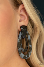 Load image into Gallery viewer, Paparazzi The HAUTE Zone - Black - Acrylic Hoops - Post Earrings - $5 Jewelry with Ashley Swint