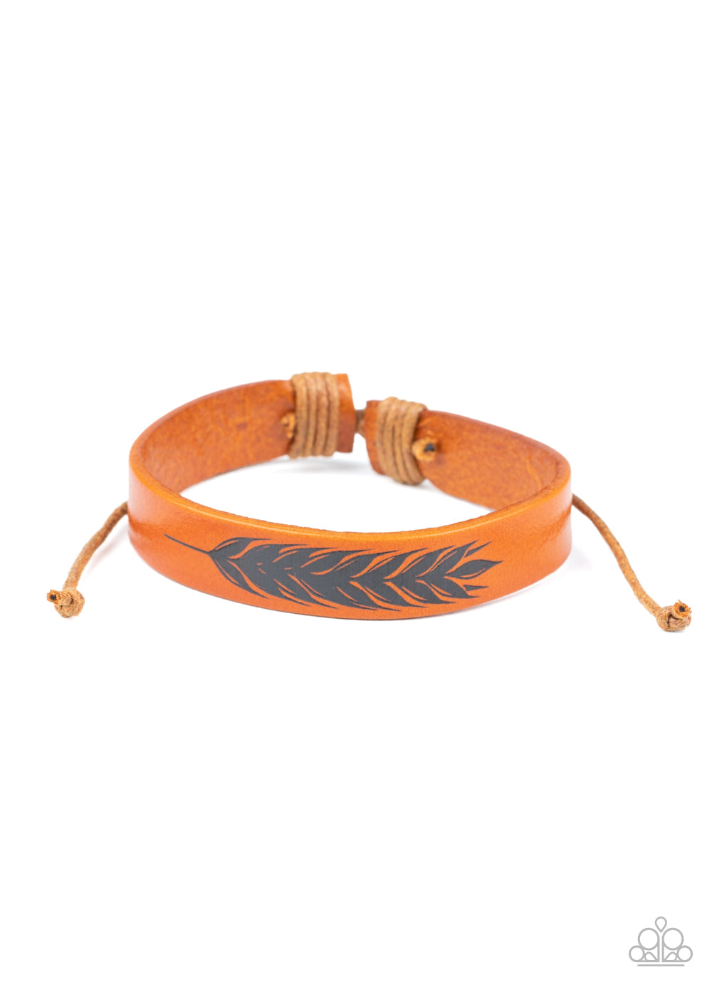 Paparazzi This QUILL All Be Yours - Brown - Feather Leather - Sliding Knot Bracelet - $5 Jewelry with Ashley Swint
