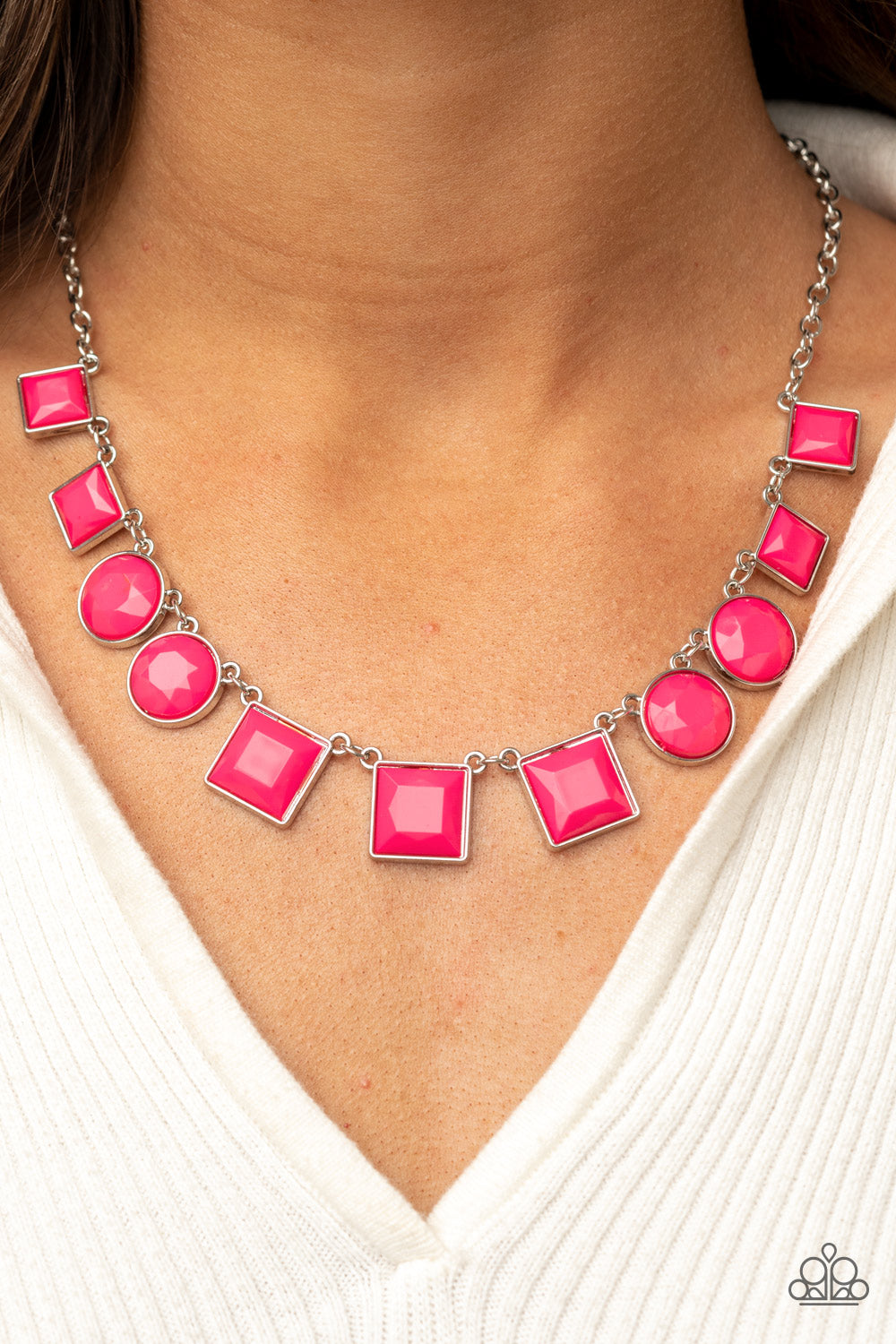 PRE-ORDER - Paparazzi Tic Tac TREND - Pink - Necklace & Earrings - $5 Jewelry with Ashley Swint