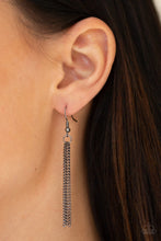 Load image into Gallery viewer, Paparazzi Timelessly Tasseled - Black Gunmetal - Necklace &amp; Earrings - $5 Jewelry with Ashley Swint