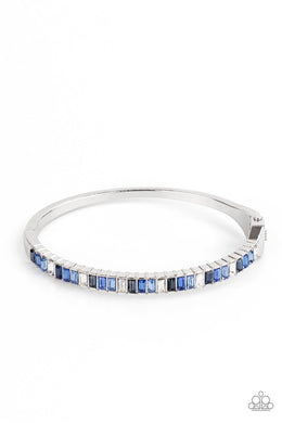 PRE-ORDER - Paparazzi Toast to Twinkle - Blue - Hinged Bracelet - $5 Jewelry with Ashley Swint