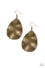 Load image into Gallery viewer, Paparazzi Trail Ware - Brass - Hammered Teardrop - Textured edging - Earrings - $5 Jewelry With Ashley Swint