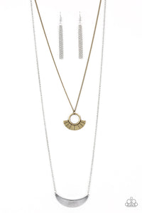 Paparazzi Tribal Trek - Multi - Brass and Silver - Necklace & Earrings - $5 Jewelry with Ashley Swint