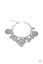 Load image into Gallery viewer, Paparazzi Trinket Tranquility - White - Rhinestones - Silver Charms - Adjustable Bracelet - $5 Jewelry with Ashley Swint