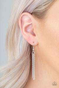 Paparazzi Ultra Sharp - Green Gem - Triangular - Silver Chain Necklace & Earrings - $5 Jewelry with Ashley Swint