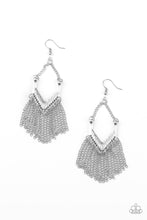 Load image into Gallery viewer, Paparazzi Unchained Fashion - Silver - Chevron Frame - Earrings - $5 Jewelry with Ashley Swint