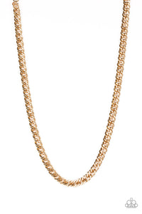 Paparazzi Undefeated - Gold - Mens Necklace