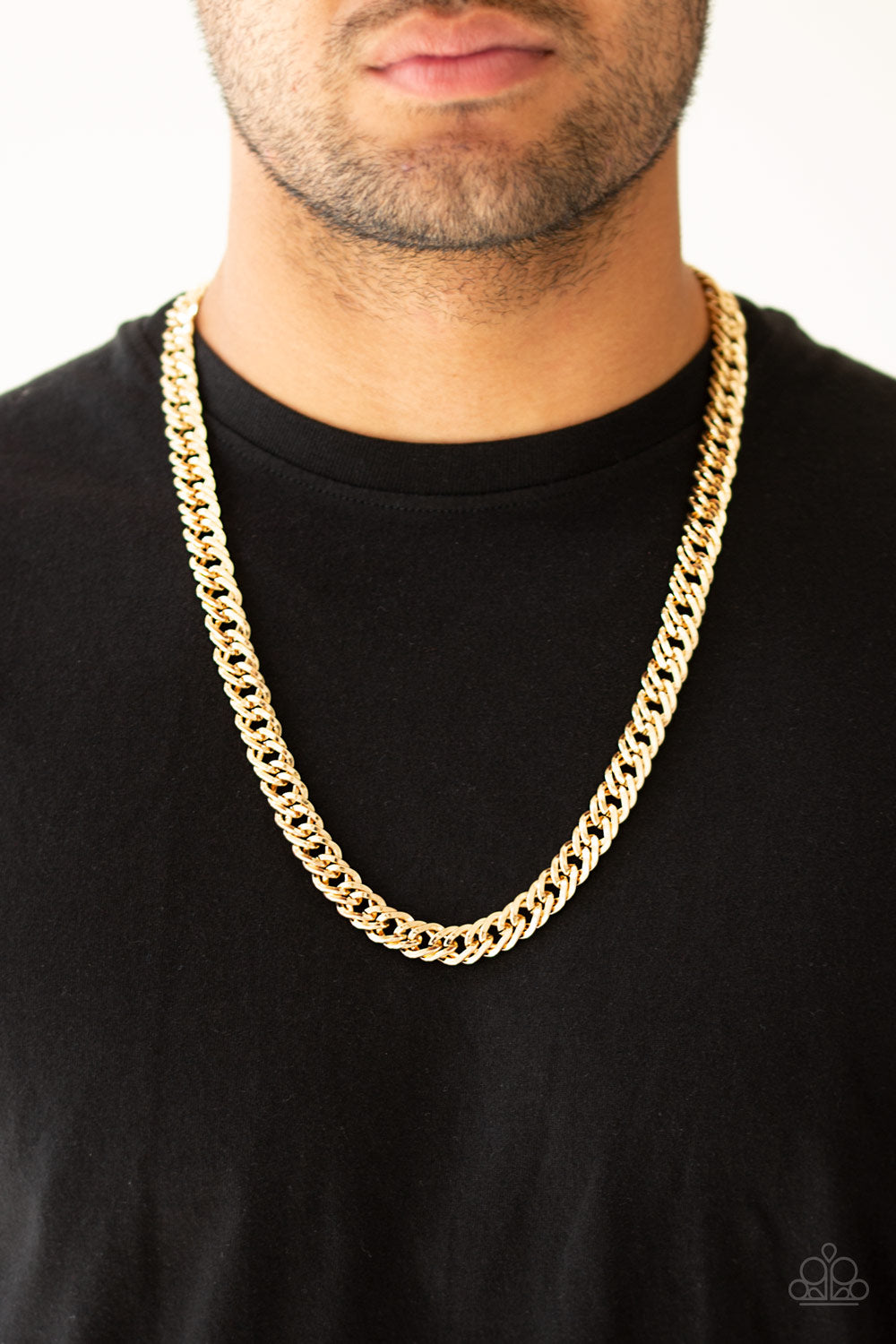 Paparazzi Undefeated - Gold - Mens Necklace