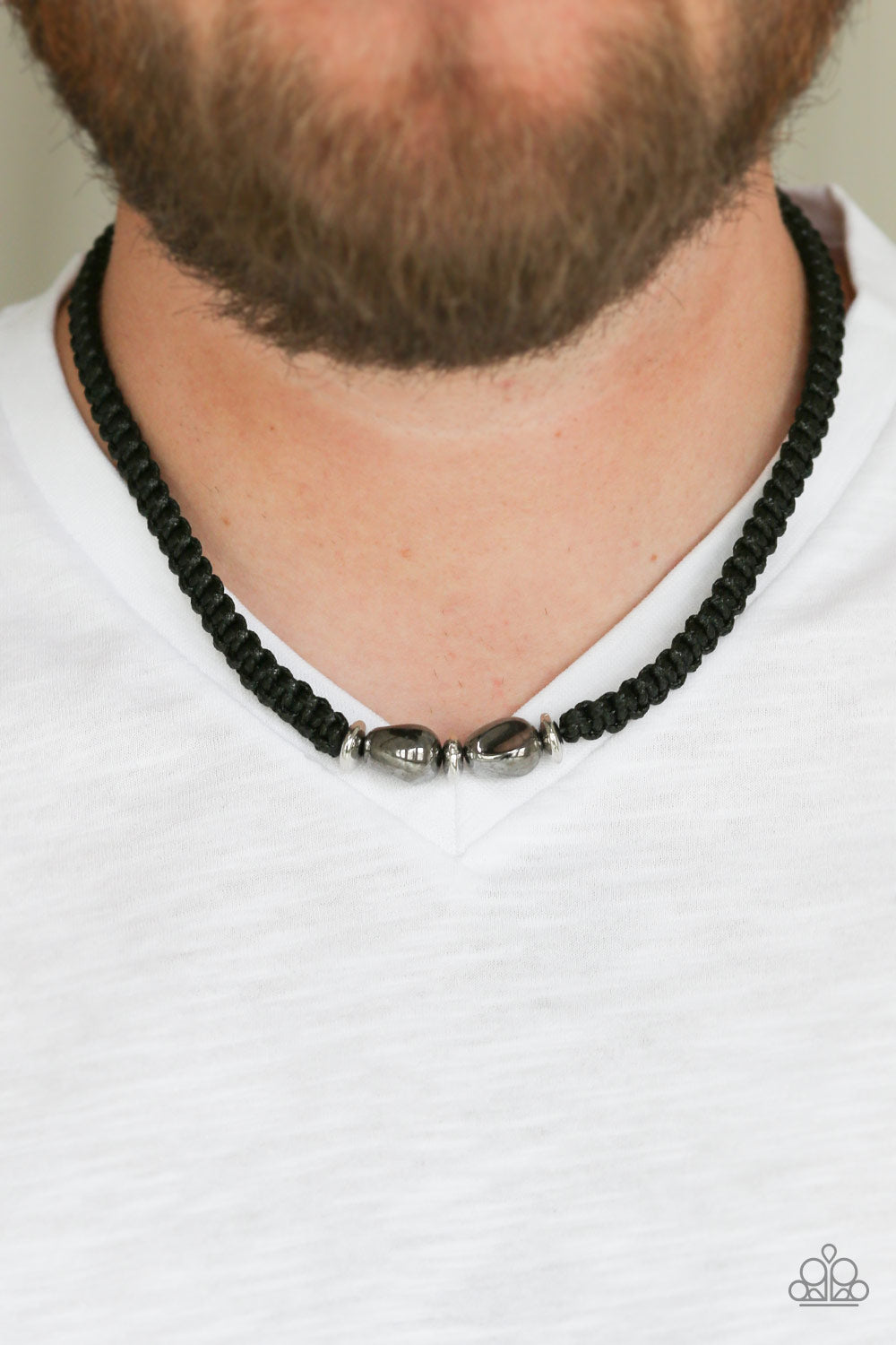 Paparazzi Urban Explorer - Silver - Gunmetal - Braided Cord - Urban Necklace - $5 Jewelry with Ashley Swint